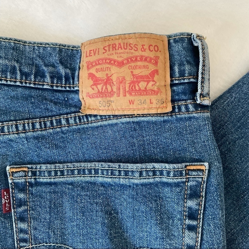 Levi's 505 Denim Jeans W34 X L36 - Picture 10 of 12
